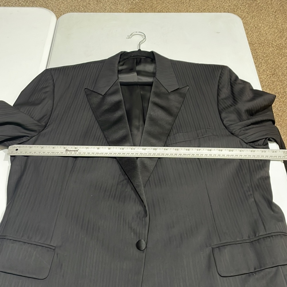 Royal Classic Tom James Black Pinstripe Custom Tux Tuxedo Suit One-button 46 - Picture 13 of 16